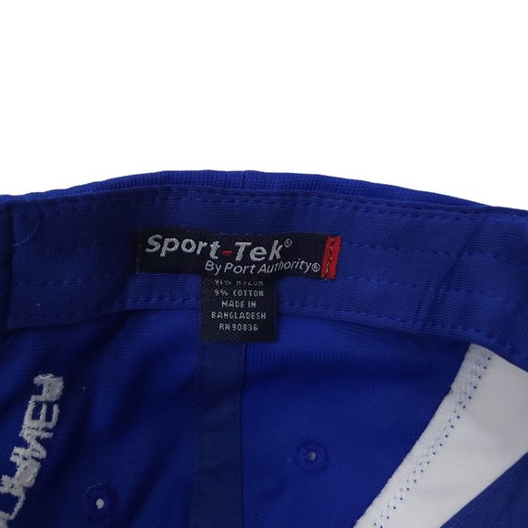 Sport Tek Endurance Corner Strapback Cap Racing Runner Hat Port Authority Blue - Picture 10 of 10